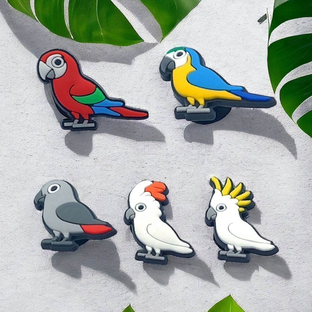 Parakeet 5-Pack Shoe Charms 🐊 Cockatiel Parrot Lovebird Cockatoo 🦜Birds Pets